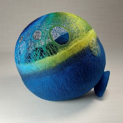 Aurora – Wet‑Felted & Machine Embroidered Sculpture
