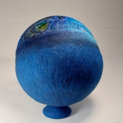 Aurora – Wet‑Felted & Machine Embroidered Sculpture