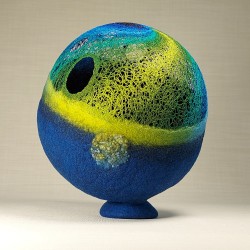 Aurora – Wet‑Felted & Machine Embroidered Sculpture