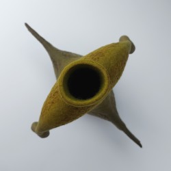 Striding along - wet-felted sculptural vessel