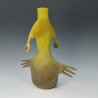 Striding along - wet-felted sculptural vessel