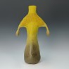 Striding along - wet-felted sculptural vessel